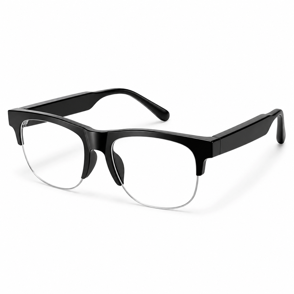 AI Smart Glasses with Camera, Photo & Video Recording, Bluetooth Calling, Touch Control, Voice Assistant & Translation – Black