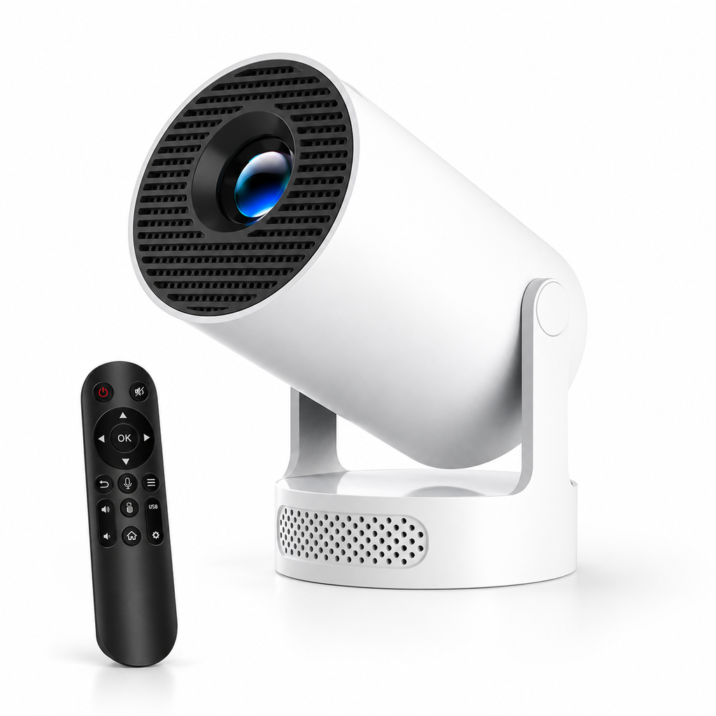 HY300 Pro Portable Android 14 Smart Projector with Wi-Fi 6, Bluetooth 5.4, Auto Keystone, 200-Inch Display & Native 720p HD