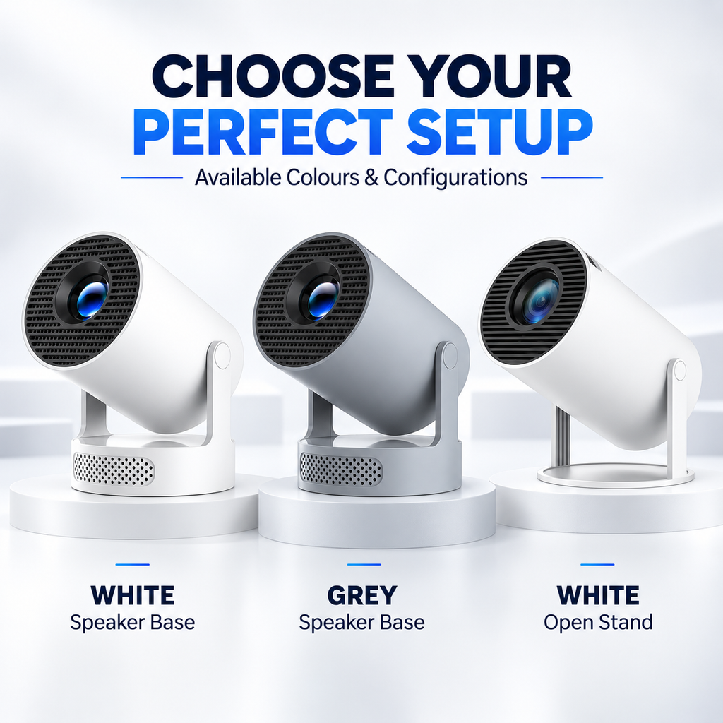 HY300 Pro Portable Android 14 Smart Projector with Wi-Fi 6, Bluetooth 5.4, Auto Keystone, 200-Inch Display & Native 720p HD