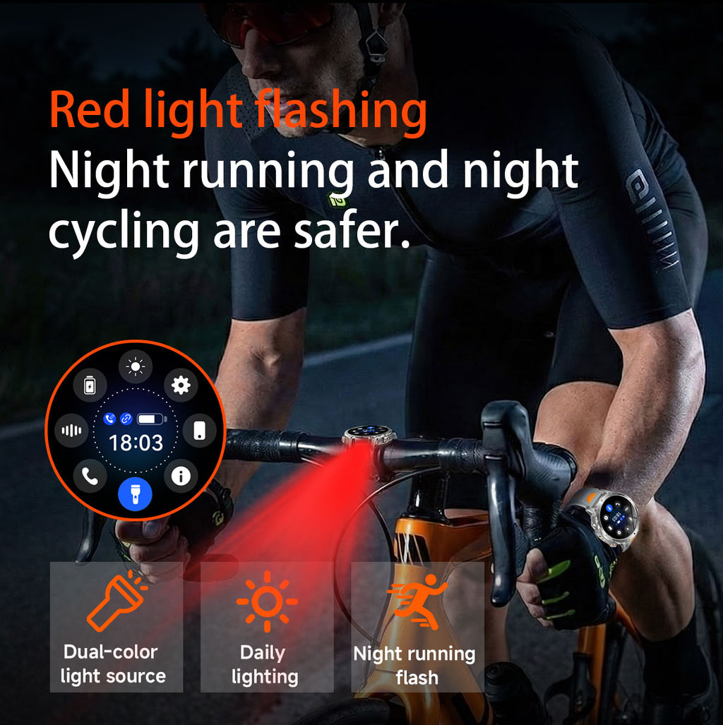 Men’s Outdoor GPS Smart Watch with 1400mAh Battery, 1.7-Inch AMOLED Display, Bluetooth Calling, LED Flashlight, 100+ Sports Modes & IP68 Waterproof – Black